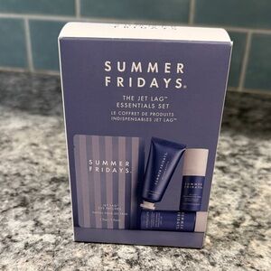Summer Fridays Jet Lag Essentials in Blue and White